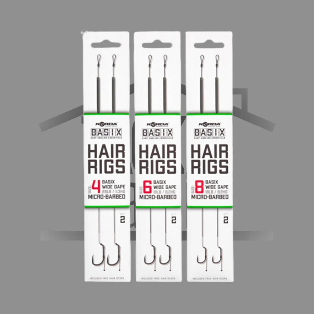 Korda New To The Cabin Basix Hair Rig Wide Gape 3 Korda New To The Cabin Basix Hair Rig Wide Gape