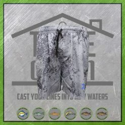 Daiwa New To The Cabin Pixel Grey Stretch Shorts