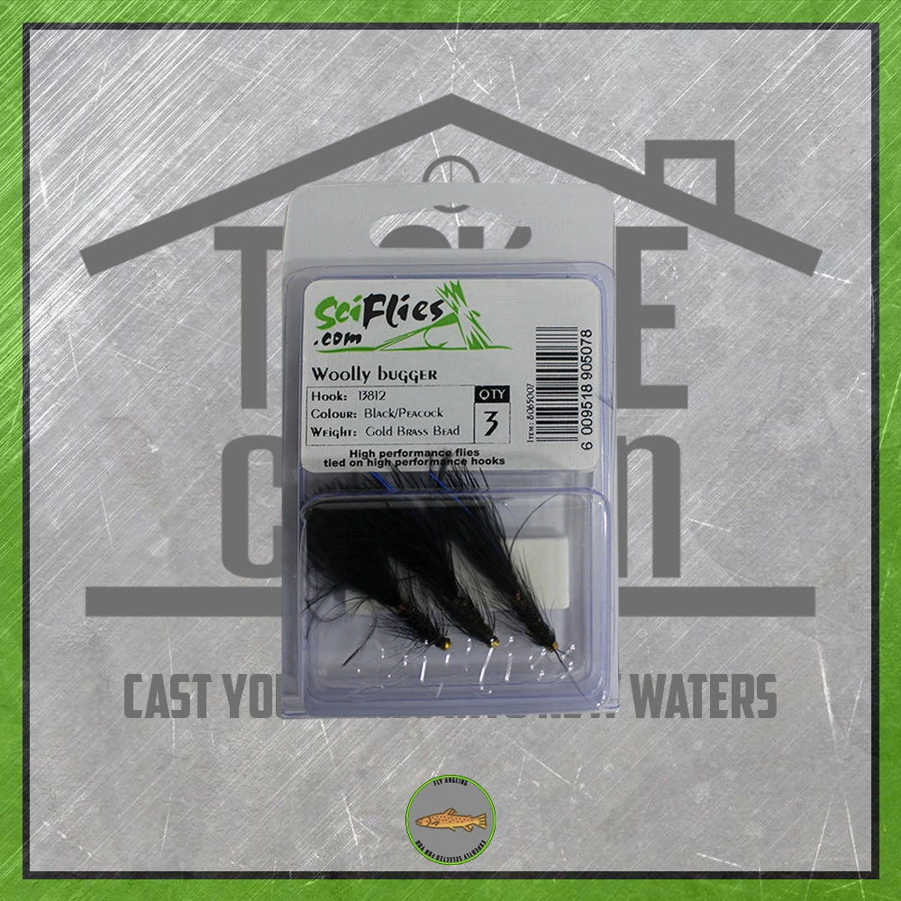 Scientific Fly Woolly Bugger - Black Peacock New To The Cabin 3 Scientific Fly Woolly Bugger - Black Peacock New To The Cabin